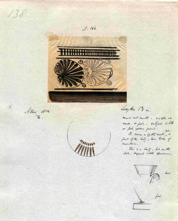138 partial sketch of pot and detail of pattern
